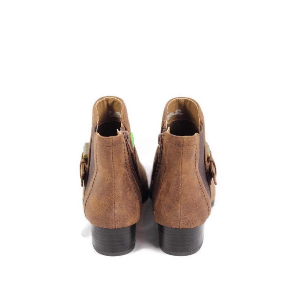 Aerosoles Crossout Brown Women's Booties Side Zip Textile Upper Side 7 M - Picture 3 of 14
